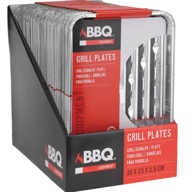 5 barquettes pour grillades bbq 34 x 23x 2,5 cm
