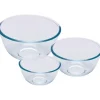 3 Bols verre borosilicaté 0,5-1-2L Ø 14-17-21cm