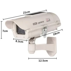 2 Caméras factices solaire LED clignotante ABS 210g 28x17,5x10 cm