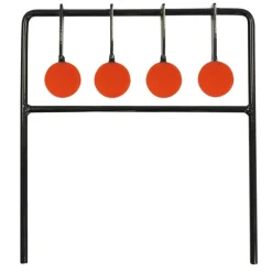 4 Cibles tournantes métalliques oranges Ø3,8cm 25x27cm