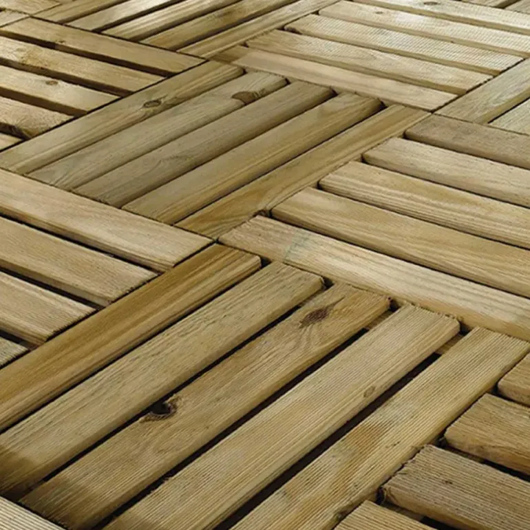 4 Dalles en bois autoclave 40 x 40 x 2,8 cm