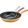 3 Poêles Vitamine Alu Forgé Ø20/24/28cm Manche Bakélite