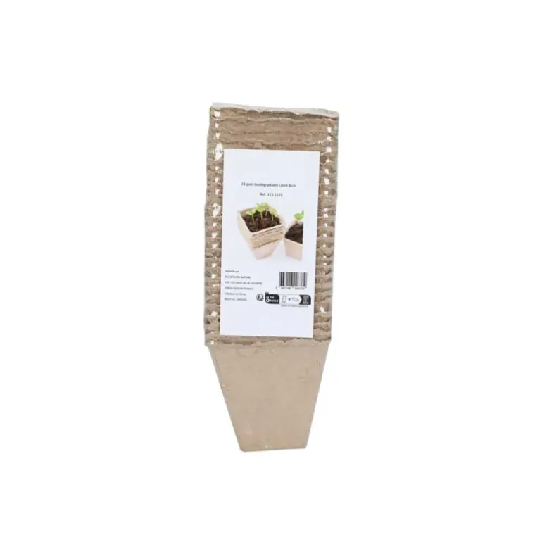24 Pots Biodégradables Carrés 8 cm pour Semis