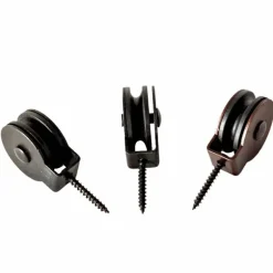 3 poulies à piton fixe diamètre 30mm, cordage maxi 5mm