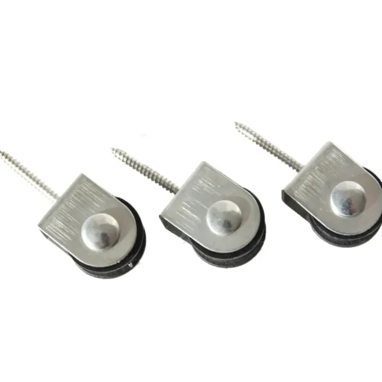 3 poulies à tire-fond axe central 2mm, cordage maxi 2mm
