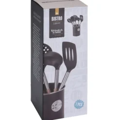 6 ustensiles de cuisine avec support pot