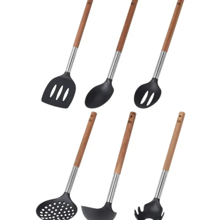 6 ustensiles de cuisine avec support pot