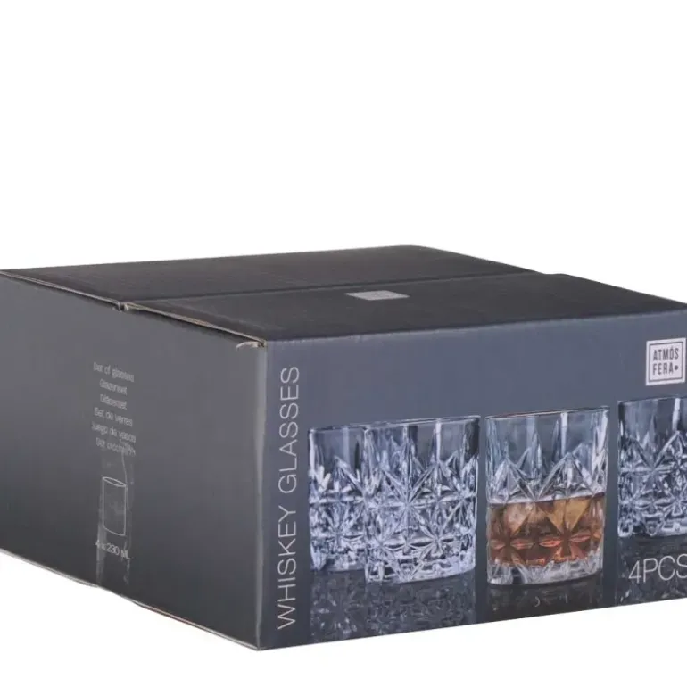 4 Verres Transparents 230ml - 228g Chacun