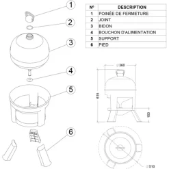 Abreuvoir à siphon sur pieds 20 Litres