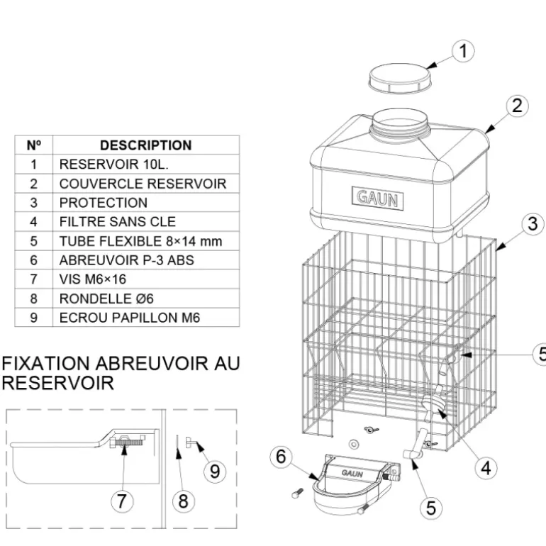 Abreuvoir automatique multi-animaux 10 L Gaun