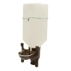 Abreuvoir de cage coupelle inox porte bouteille marron - GAUN