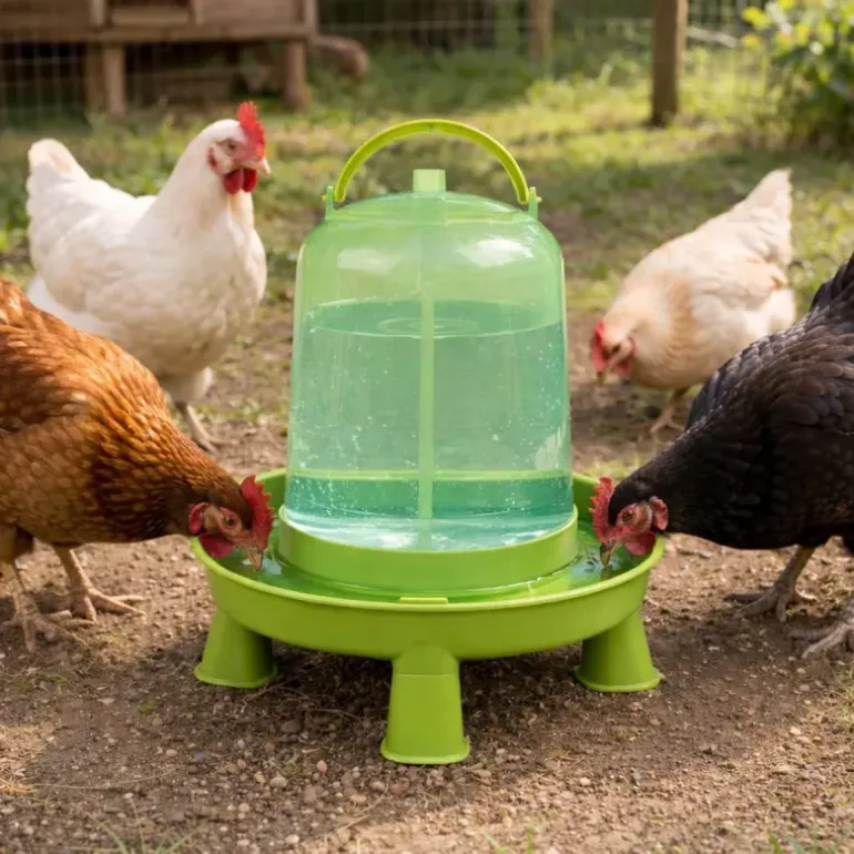 Abreuvoir gradué sur pied avec poignée vert 5L