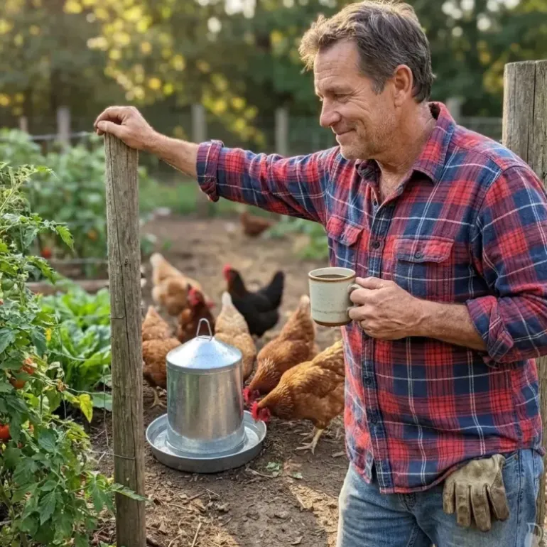 Abreuvoir poules à double paroi tôle galvanisée Gaun 12L