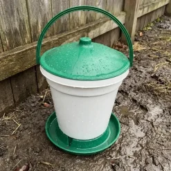 Abreuvoir seau à anse blanc et vert contenance 18 L Olba