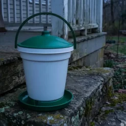 Abreuvoir seau à anse blanc et vert contenance 18 L Olba