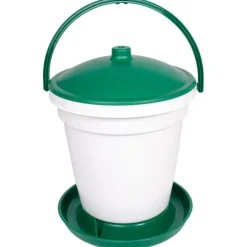 Abreuvoir seau à anse blanc et vert contenance 18 L Olba