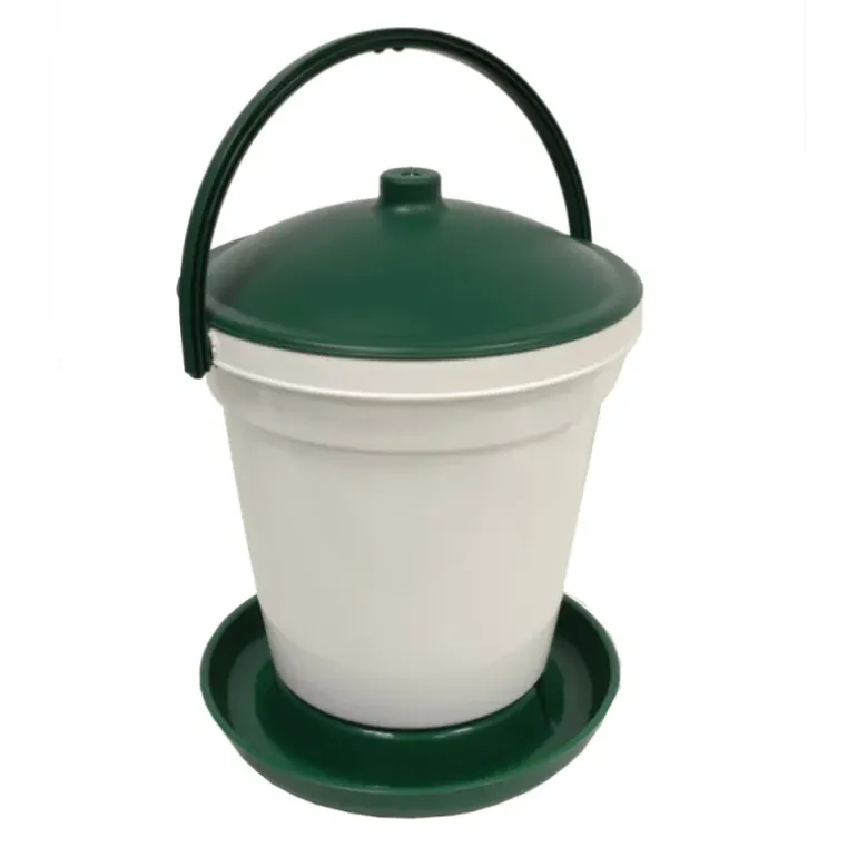 Abreuvoir seau à anse blanc et vert contenance 18 L Olba