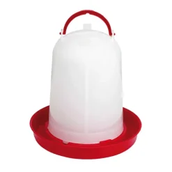 Abreuvoir siphoïde avec poignée 5L pour volailles - Rouge et blanc