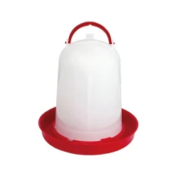 Abreuvoir siphoïde GAUN pour volailles - 1,5L rouge et blanc avec poignée