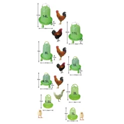 Abreuvoir sur pied avec poignée 5L pour volailles - Vert