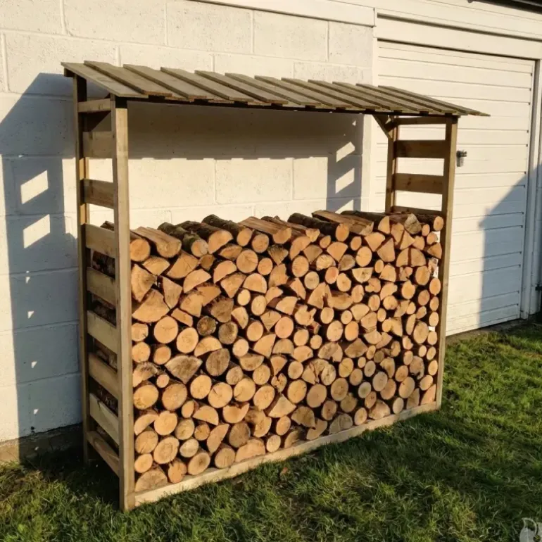 Abri bûches en bois 1,8 stères 170 x 46 x 182 cm