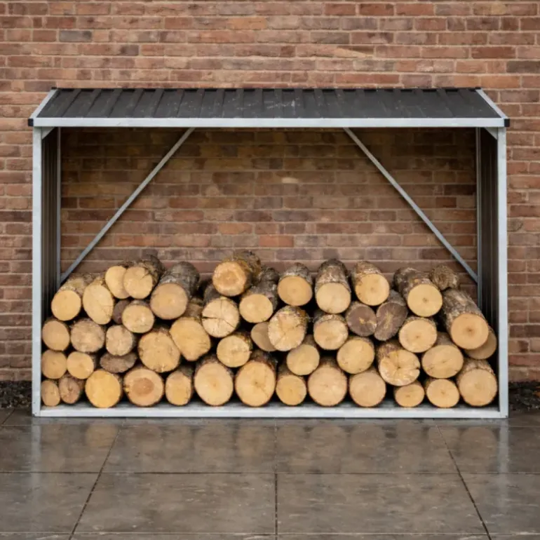Abri Bûches Métal 2,6 Stères pour Bûches de 50 cm
