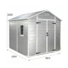 Abri de jardin Lys en plastique hauteur 222 cm - 2 portes 4,18m²