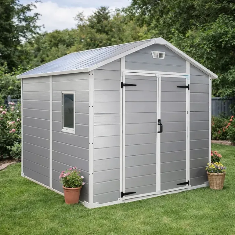 Abri de jardin Lys en plastique hauteur 222 cm - 2 portes 4,18m²