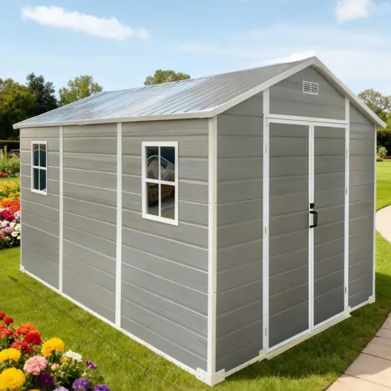 Abri de jardin Lys en plastique hauteur 230 cm - 2 portes 6,88m²