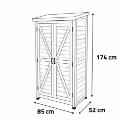 Abri de jardin Sambre en bois Hauteur 174 cm - 2 portes 0,44m²