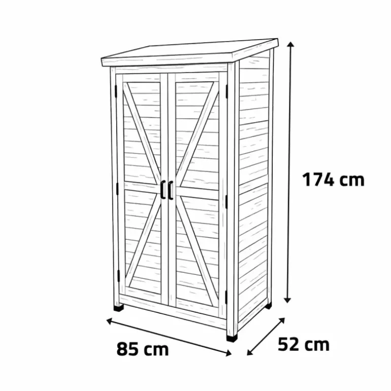 Abri de jardin Sambre en bois Hauteur 174 cm - 2 portes 0,44m²