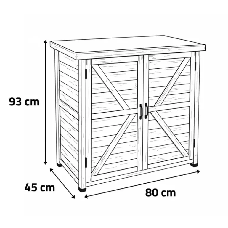 Abri de jardin Sambre en bois Hauteur 93 cm - 2 portes 0,36m²