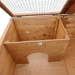 Abris poussins en bois 2 compartiments 83 x 49 x 36 cm