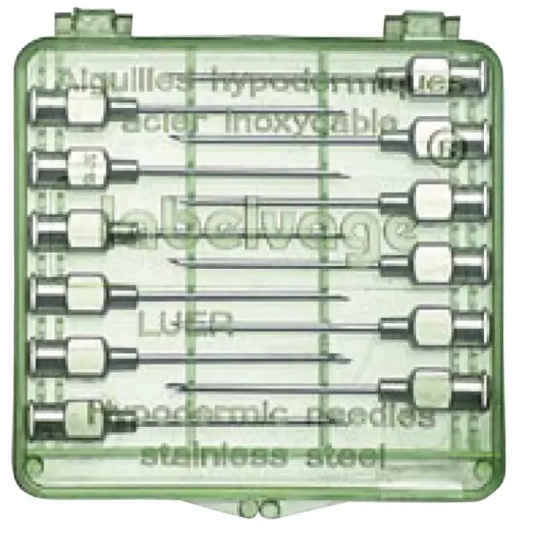 Aiguilles réutilisables acier inoxydable triple biseau Volailles - Ovins - Bovins par lot de 12