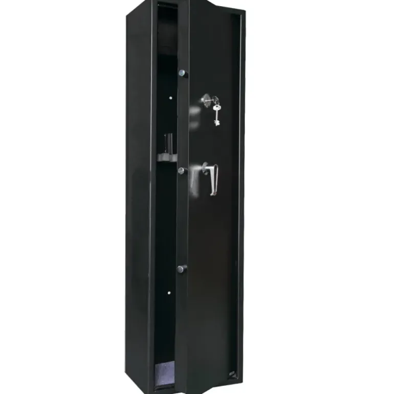 Armoire forte 5 verrous 6 armes 46kg 140x35x28,5cm + coffre