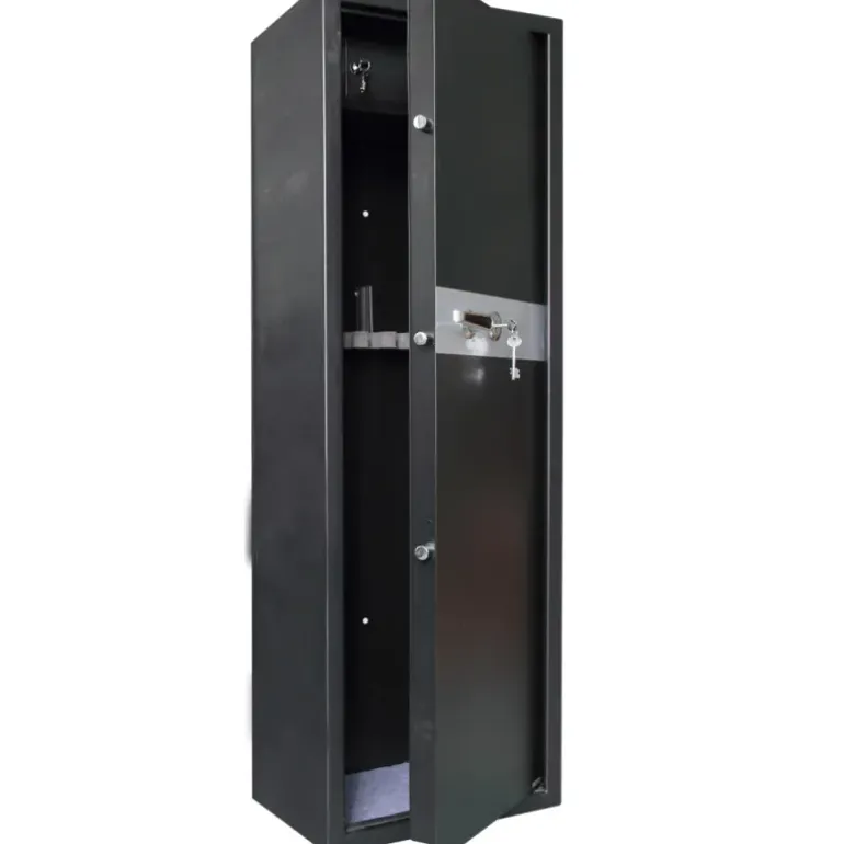 Armoire forte 5 verrous 8 armes 56kg 140x45x36,5cm + coffre