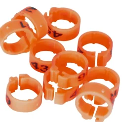 Bagues Spécial Pigeon Marquage Laser Indélébile numérotées 1-25 Orange