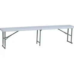 Banc de jardin pliable blanc 180 X 27 X 43 cm 3 personnes
