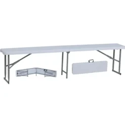 Banc de jardin pliable blanc 180 X 27 X 43 cm 3 personnes