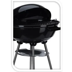 Barbecue mobile Ø46 cm avec roues - Grille chromée et bol émaillé