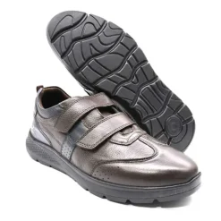 Baskets cuir scratch double velcro Strech semelle PVC
