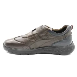 Baskets cuir scratch double velcro Strech semelle PVC