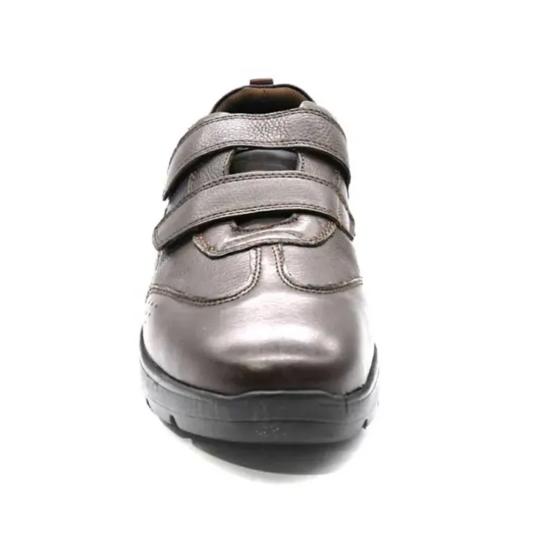Baskets cuir scratch double velcro Strech semelle PVC
