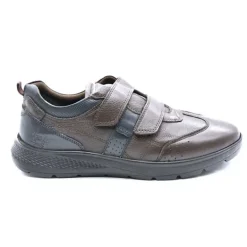 Baskets cuir scratch double velcro Strech semelle PVC