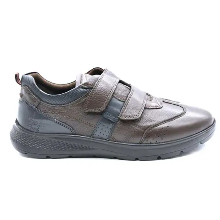 Baskets cuir scratch double velcro Strech semelle PVC