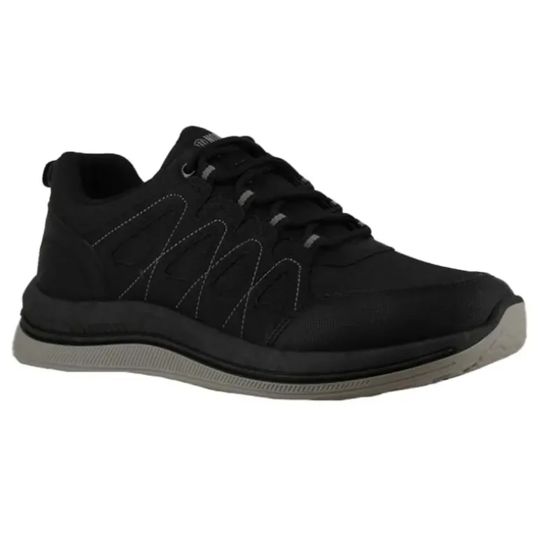 Baskets de marche homme synthétiques noires - Tige basse