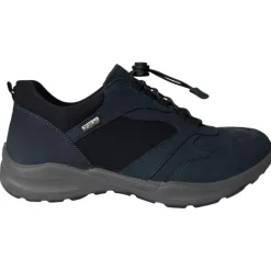 Baskets Duru cuir bleu marine imperméables fermeture élastique