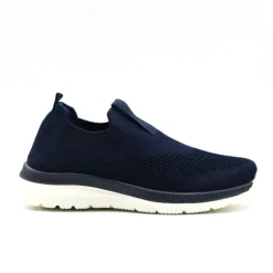 Baskets femme sans lacets textile semelle pvc bleu marine 36 à 42