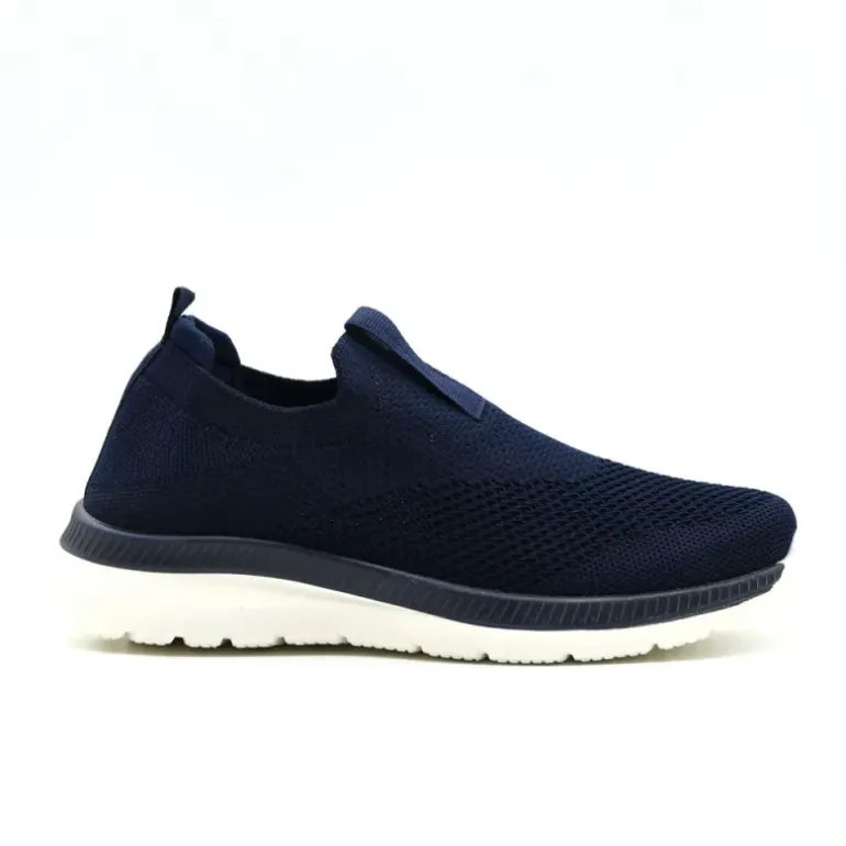 Baskets femme sans lacets textile semelle pvc bleu marine 36 à 42