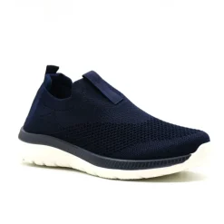 Baskets femme sans lacets textile semelle pvc bleu marine 36 à 42
